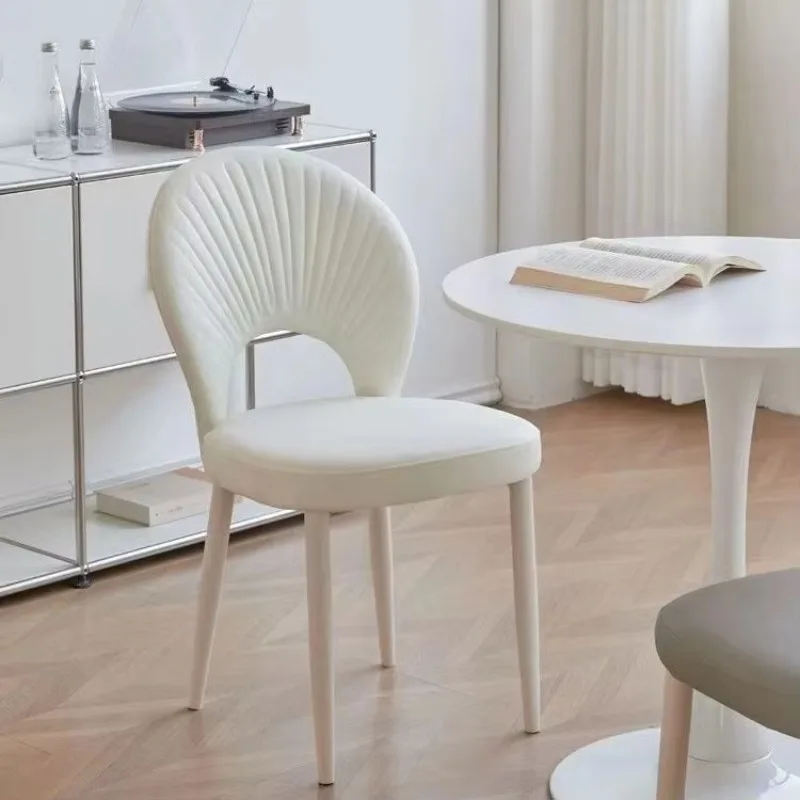 

Hot Hot Nordic, Dining Chair, Light Luxury, Shell, Soft Bag, Household, Simple, Bedroom, Chair, Explosion, Cream Style, Restaura