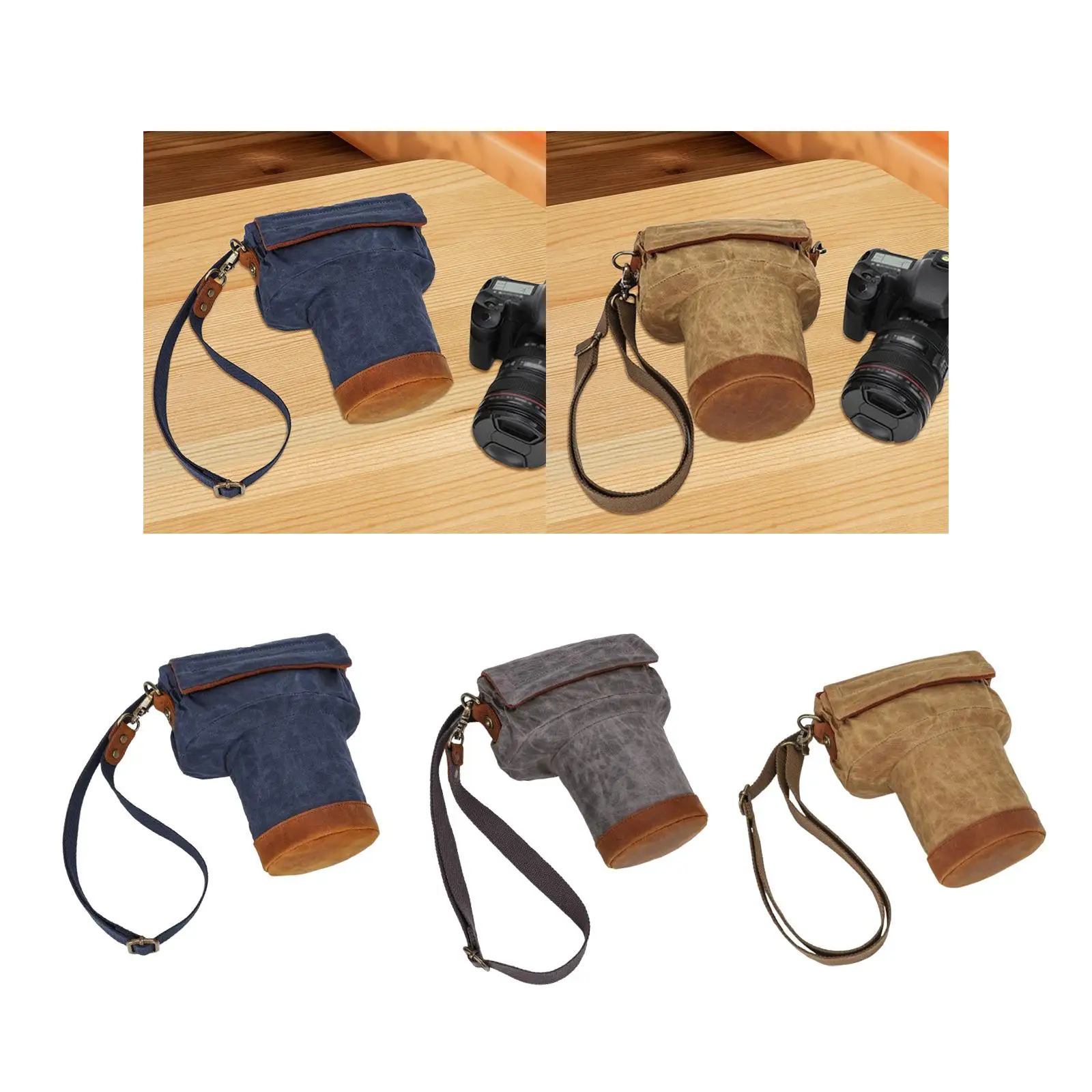 Portable Canvas Camera Case Bag for Women Men Photography Accessories Shoulder Carry Pouch Lightweight Durable Multiuse Storage
