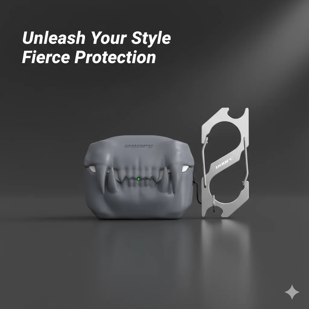 Creative Horror Teeth Silicone Earbud Case Protective Shell Halloween Monster Design Wireless Headphone Accessory Cover Decor