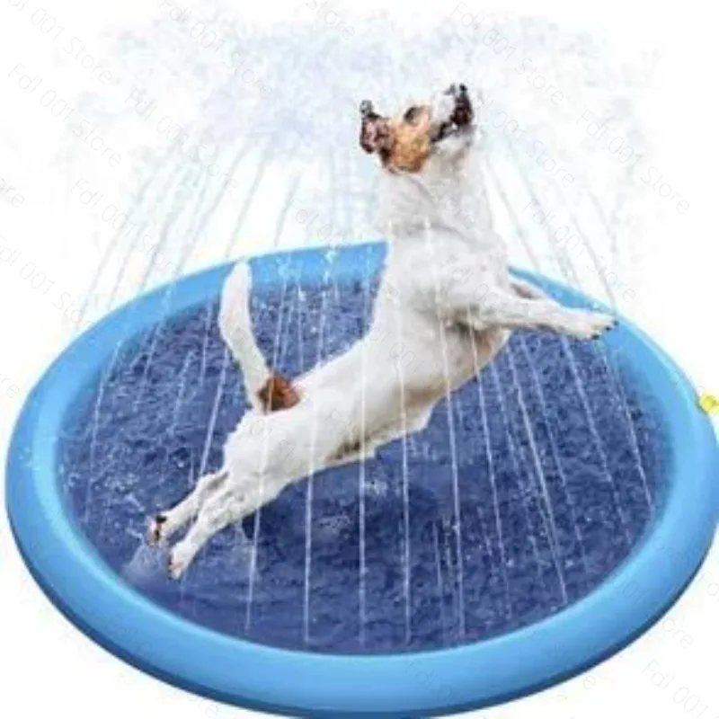 Dog Splash Pad 79Inch Pvc Extra Large Thick Anti-Slipdog Sprinkler Play Pad Summer Outdoor Play Water Pet Toys for Children Gift