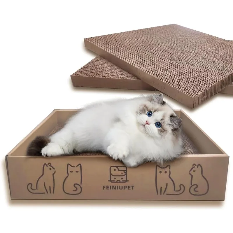 

Cat Scratching Board Set (3-Pack) – Durable & Eco-Friendly Cat Scratcher Pads for Indoor Cats, Double-Sided Corrugated Cardboard
