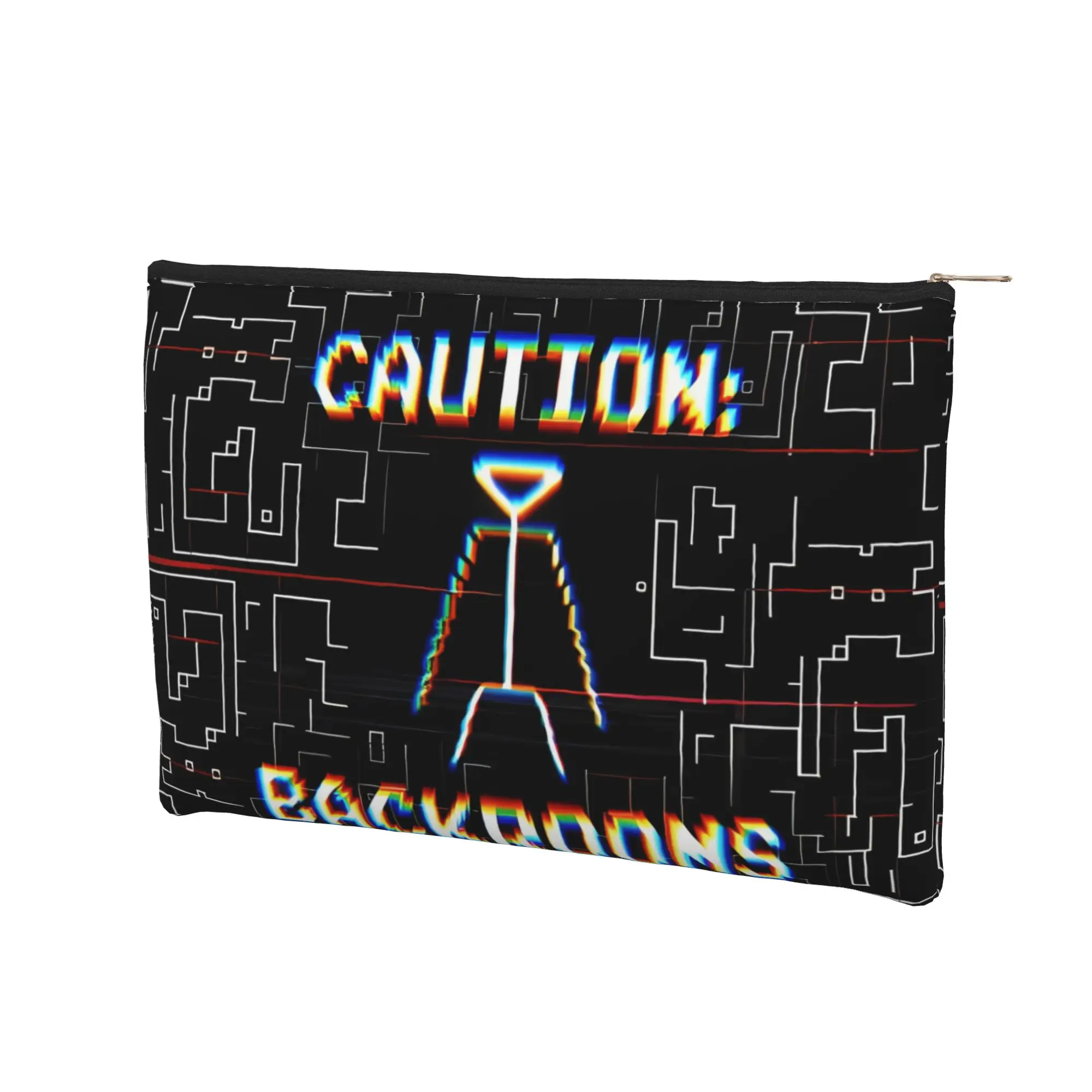 Foldable Backrooms Digital Labyrinth Makeup Bag Toiletry Bag with Zipper Cosmetic Pouch