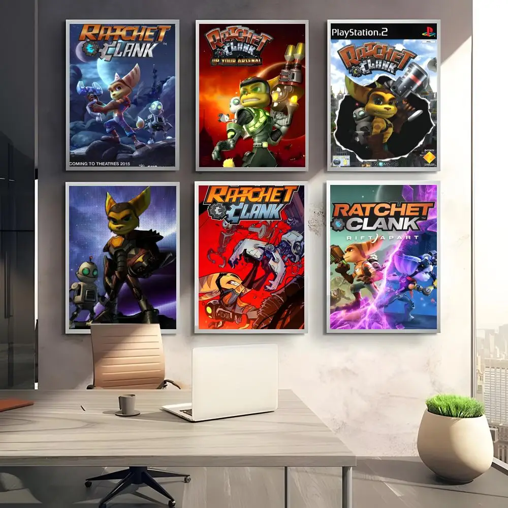 Póster mágico de Ratchet Clank-s, pegatinas de póster de alta definición, regalos ideales para dormitorios y salas de estar