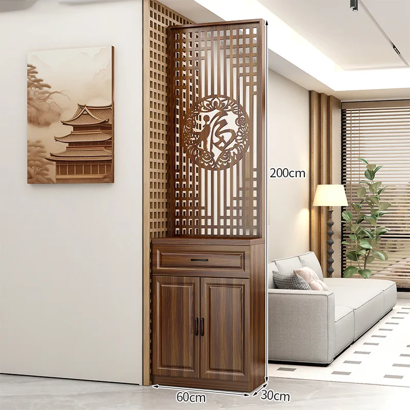 New Chinese-style entrance cabinet, screen partition, living room entrance is facing the door, blocking the entranc