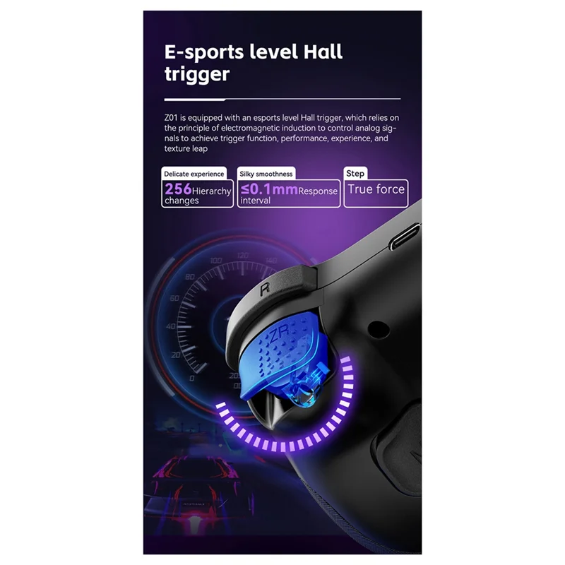 Z01 Motorcycle Game Bluetooth-controller is geschikt voor Android Switch Computer IOS Motorcycle Dual Vibration-Zwart Gemakkelijk te gebruiken
