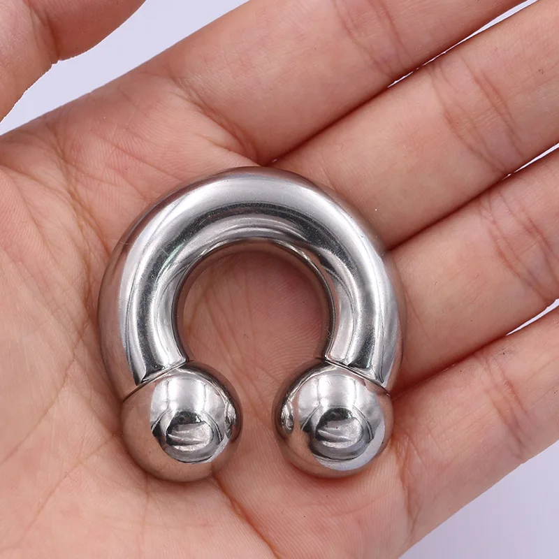 1pc Laege PA Ring Horseshoe Circular Barbell Stainless Steel Earring Nose Ring 0G 2G 4G 6G 8G 12G Body Jewelry for Men Women