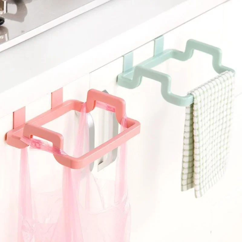 Trash Rack Storage Garbage Bag Holder Cupboard Door Back Home Kitchen Rubbish Bags Cabinet Hanging Trash Rack Multifu Organizer