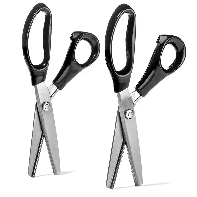 Stainless Steel Textile Pinking Shears Scissors Serrated Scalloped Sewing Tailor DIY Pattern Cloth Serrated Fabric Scissor