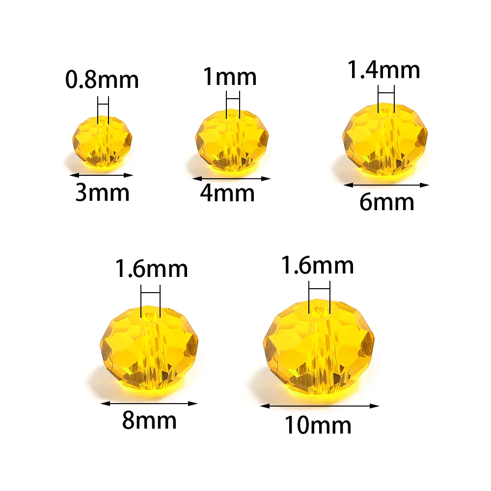 50-200 قطعة الأوجه خرز كريستالي 3/4/6/8/10 مللي متر شفاف مختلط اللون الزجاج فضفاض الخرز لصنع المجوهرات قلادة أساور يدوية #2