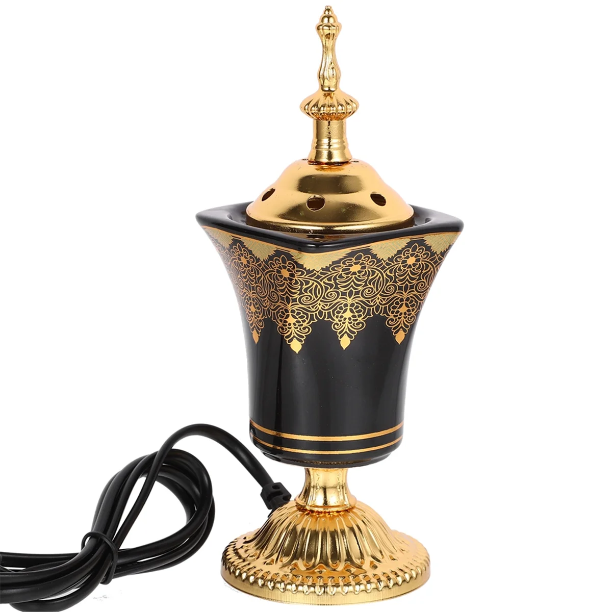A44TElectric Incense Burner Frankincense Incense Holder Vintage Arabic Censer Burner Home Office Yoga Spa Ornament EU Plug