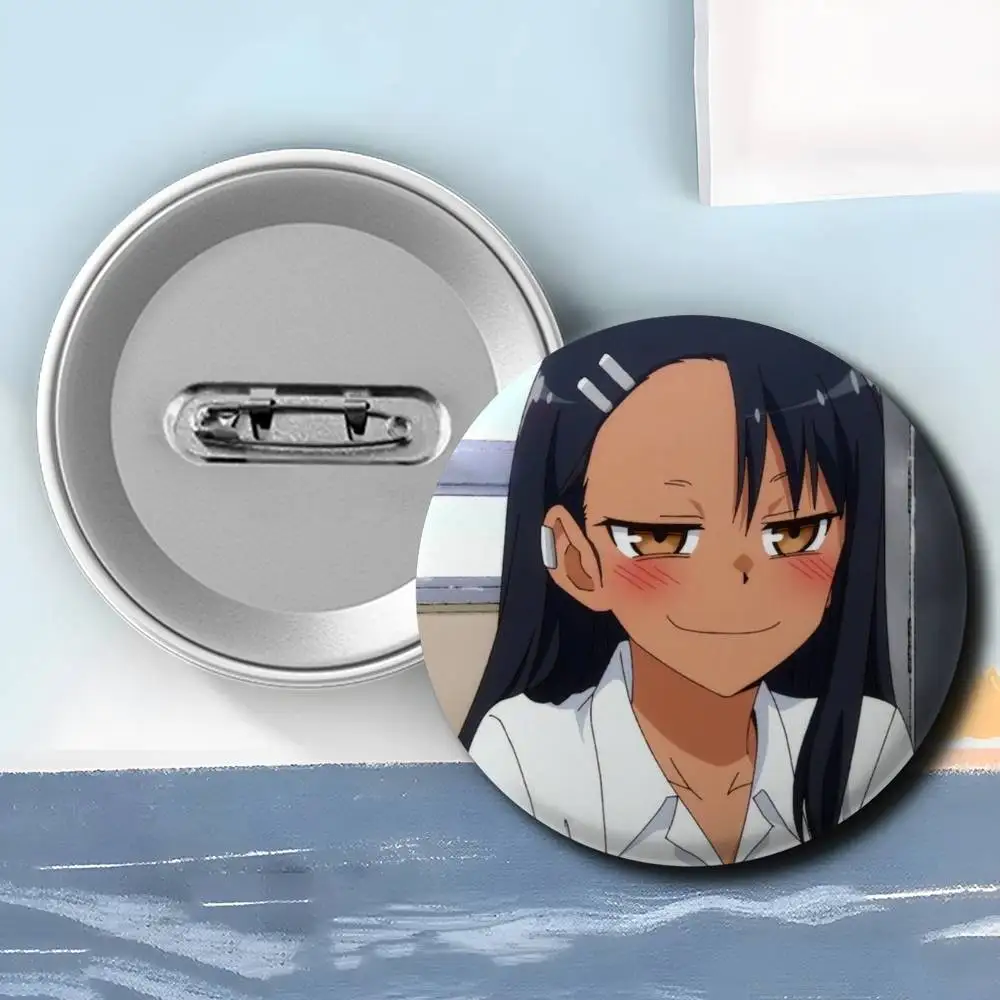 N-Nagatoro Anime Cute Badges Round Exquisite Badge Brooches Creative Pins For Clothes Hat Backpack Gift Accessories