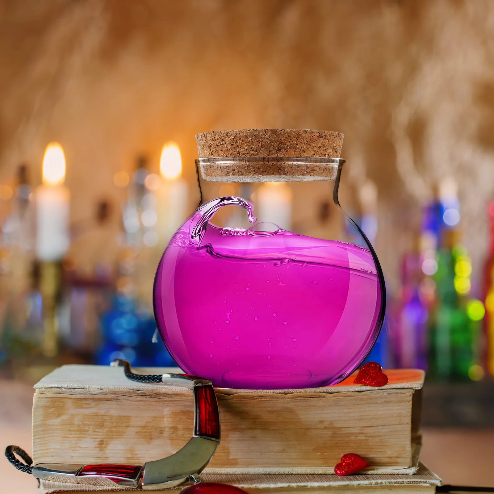 

2pcs Transparent Glass Ecological Bottle Round Micro Landscape Diy Jar Smooth Surface Home Decor Terrarium Container Glass Moss