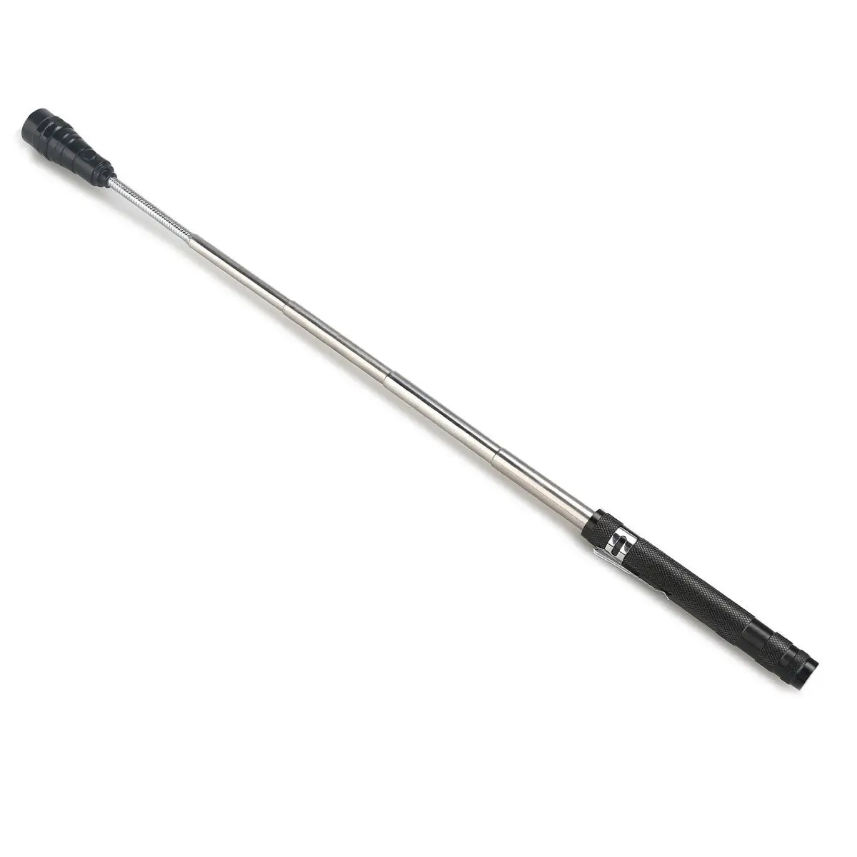 3-LED Black Telescopic Flashlight Flexible Magnetic Head Torch Zoomable Lamp Hands-Free Use Retrieve Items Telescopic Flashlight