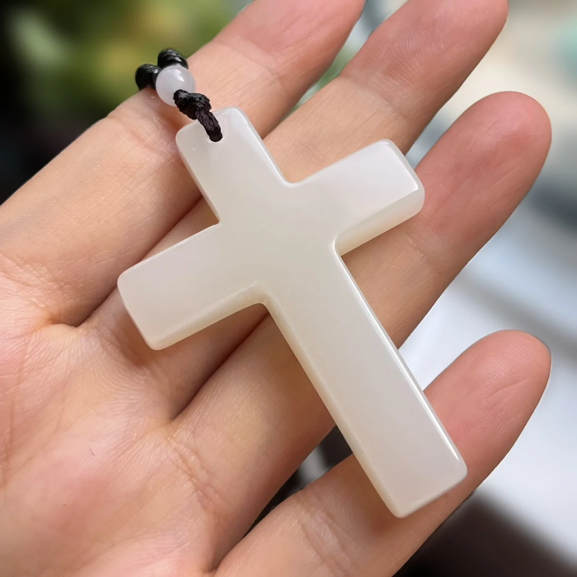 New natural Xinjiang Hotan jade cross pendant mutton fat jade white jade pendant peace necklace pendant Wall Crosses