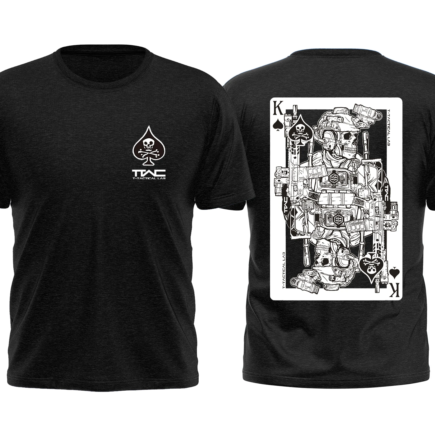 Men Clothes Poker Card Theme T-Shirts Streetwear 100% Cotton Tactical T-shirt Loose Tops Breathable Tee Military Enthusiast