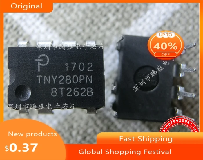 TNY280PN TNY280P agujero pasante DIP-7 chip de administración de energía de cristal líquido IC 10 piezas