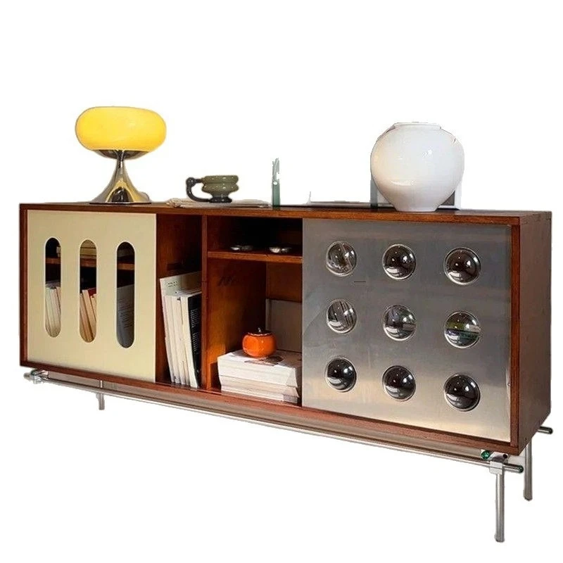 

Floor-to-ceiling TV cabinet Storage locker Multi-layer wall integrated stainless steel cabinet