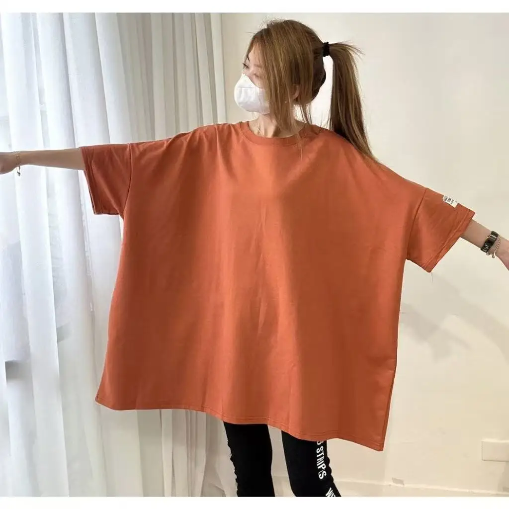 Übergrößes T-Shirt für Erwachsene, Locker Sitzendes Freizeitoberteil für Mollige Frauen und Teenager-Mädchen, Figurformendes Sport-T-Shirt mit Rundhalsausschnitt, Trendiges Erwachsenen-Oberteil – Detail 5