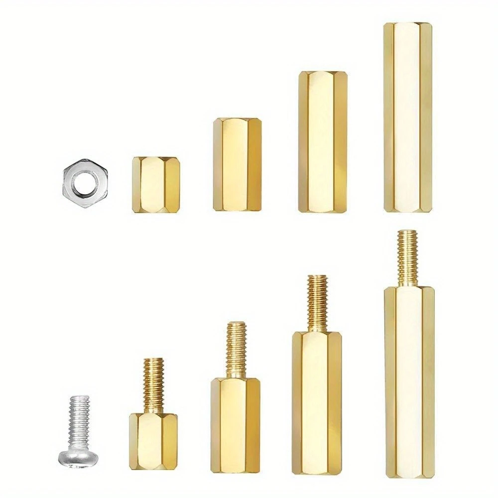 176pcs Brass Single-Double Port Hexagonal Copper Column Set Cross-Shaped Head Screws and Nuts M3 Screws for DIY Computer Build