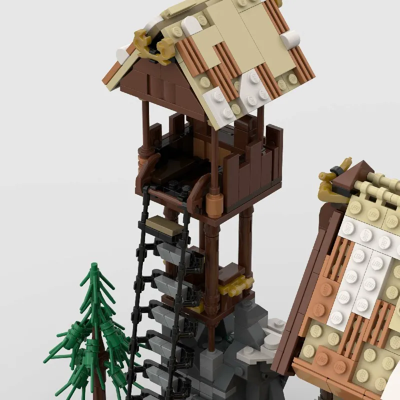 1837PCS MOC 중세 거리 풍경 주택 블록 세트 레트로 마을 모델 데스크탑 장식 DIY 장난감 어린이 및 성인용 선물