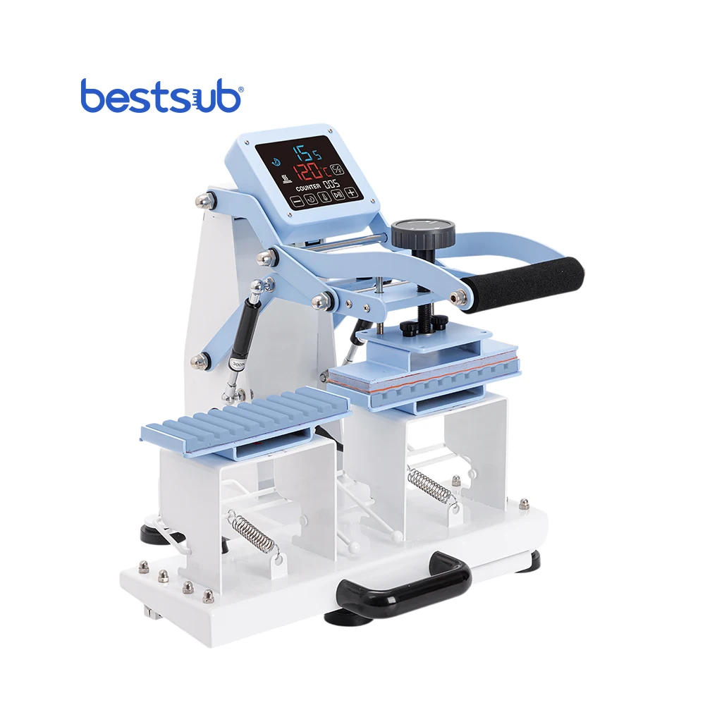 

Wholesale semi-automatic manual double station hot press pen (light blue)