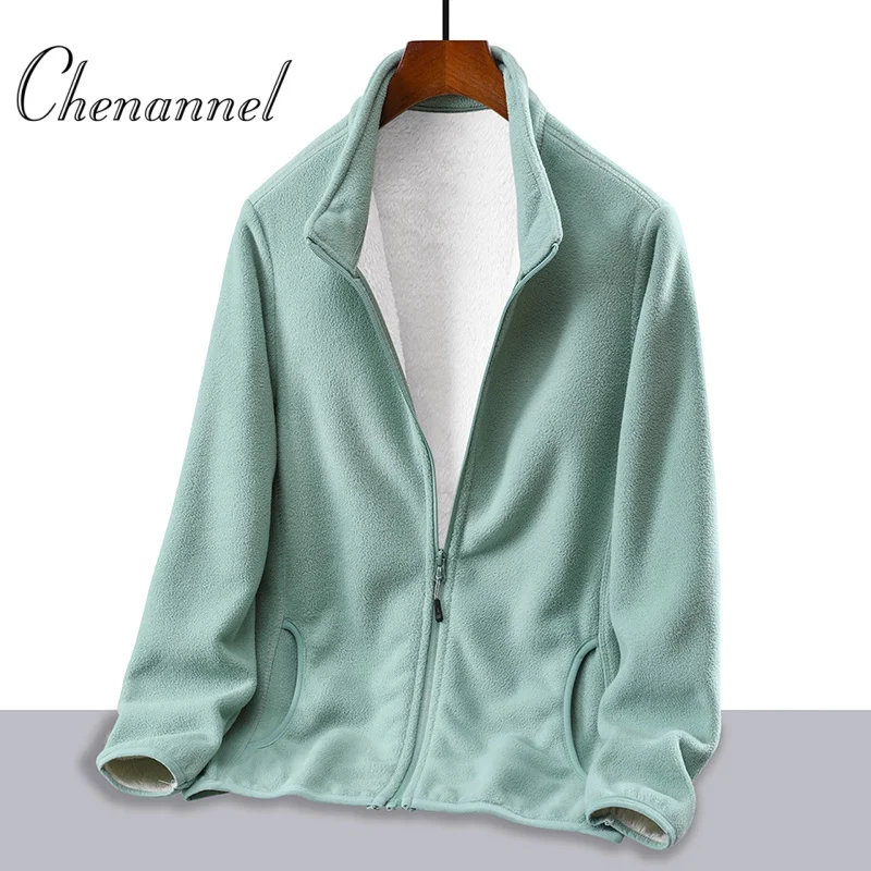 سترة شتوية من الصوف للمشي لمسافات طويلة سترة واقية للرجال ملابس رياضية بطانة من الصوف معطف رجالي دافئ سميك معطف مقاس كبير #2