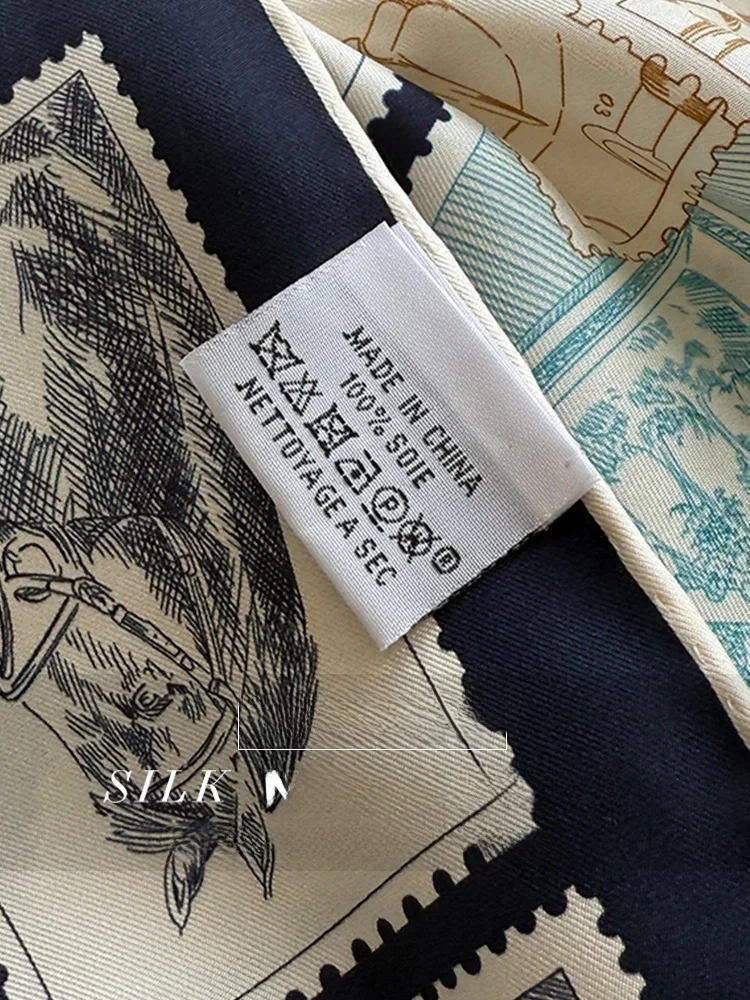 Faionable 90cm 8 Momme Silk Scarf True Silk Square Scarf Versatile 00%  Silk Twill Pattern Sli Accory for ...