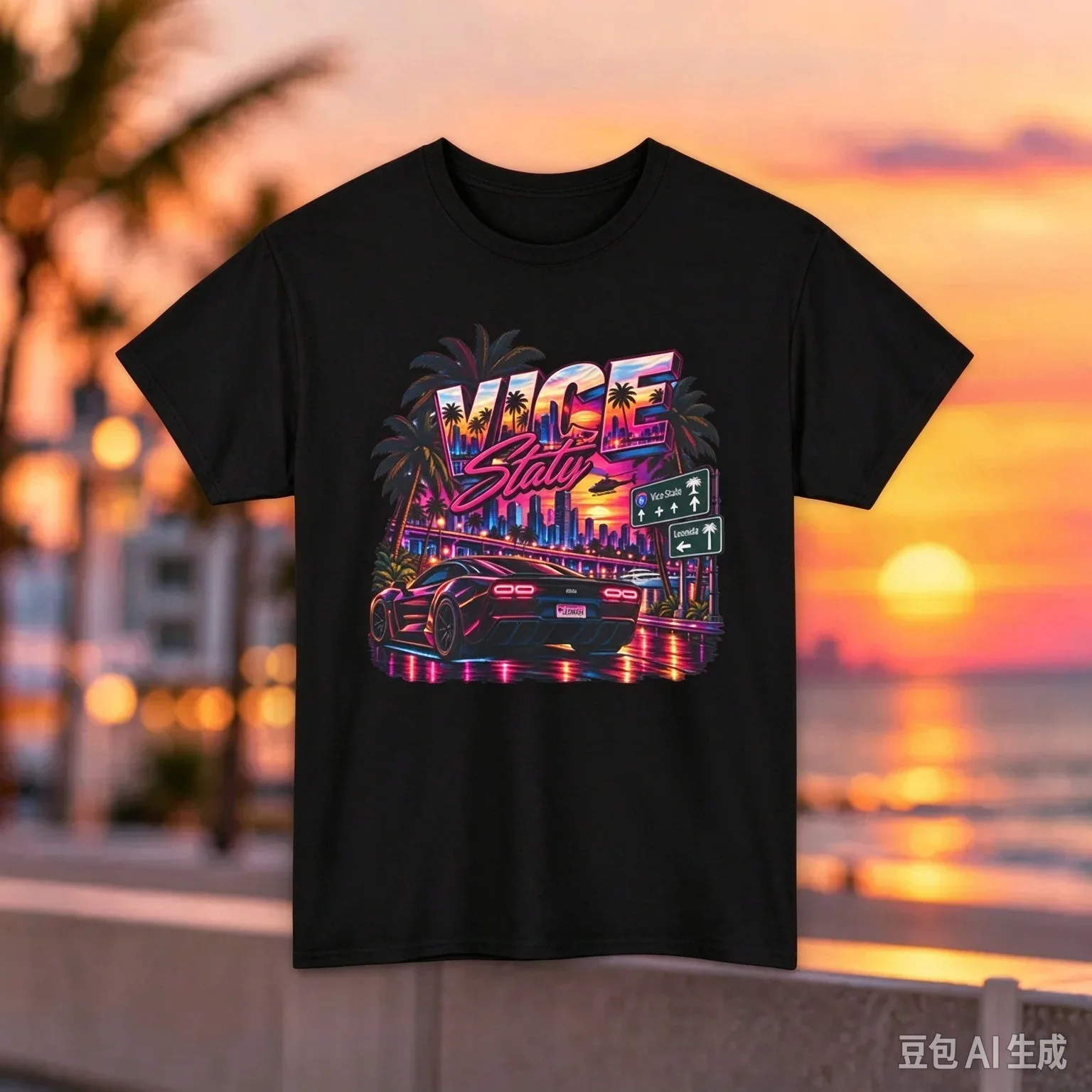 2026 GTA VI Grand Theft Auto 6 T-shirt Vice City Game Graphic Print Pure Cotton T-shirt Unisex Gamer Pullover Tops Ins Y2k