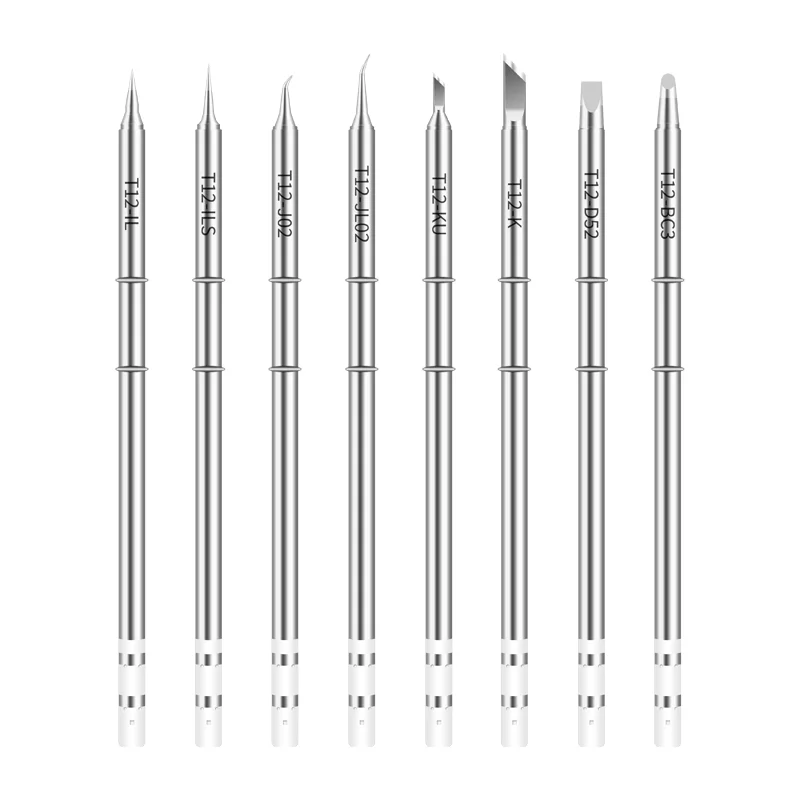 8Pcs T12 Series Soldering Iron Tips Kit,T12-ILS JL02 KU D52 BC3 Replacement Welding Bits Compatible with FX951 Soldering Station