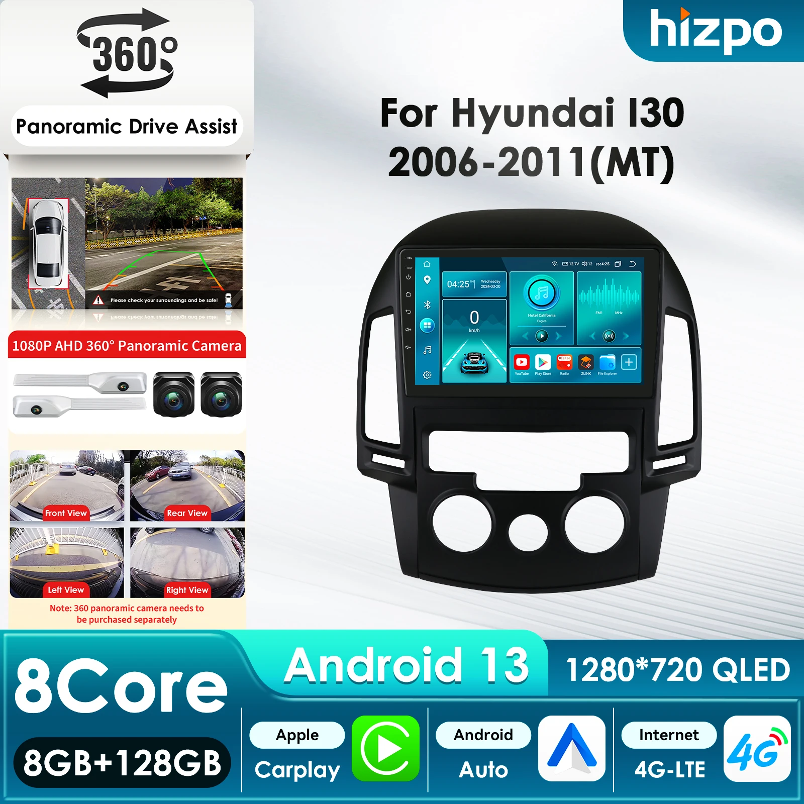 

Android For Hyundai i30 2006 - 2012 Autoradio Carplay Auto Wireless Multimedia Automotive Car Audio Navigation 5G WIFI GPS Radio