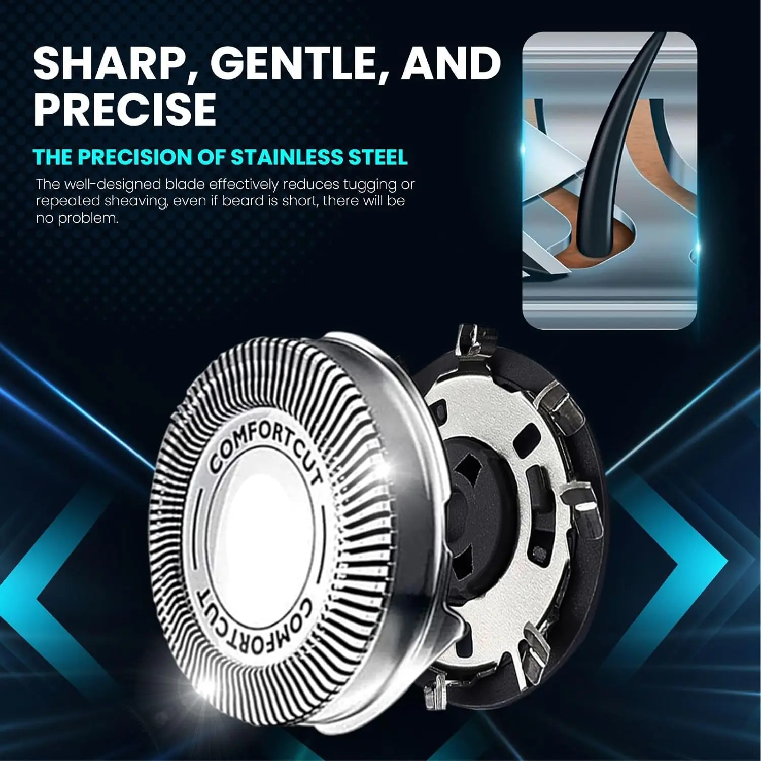 SH30 Replacement Heads For Philips Norelco Shaver Series 3000,2000,1000,S738,Comfortcut Blades for Philips Norelco S1560,SH30