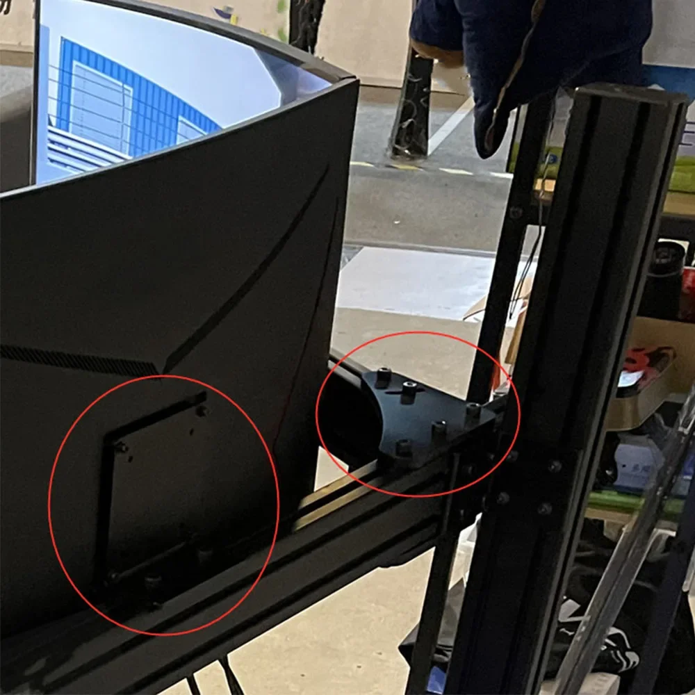 1PC Metal L-Type Bracket Fixed Racing Simulator Display Fixture Triple Screen Bracket Angle Connecting Plate Triangle Hardware