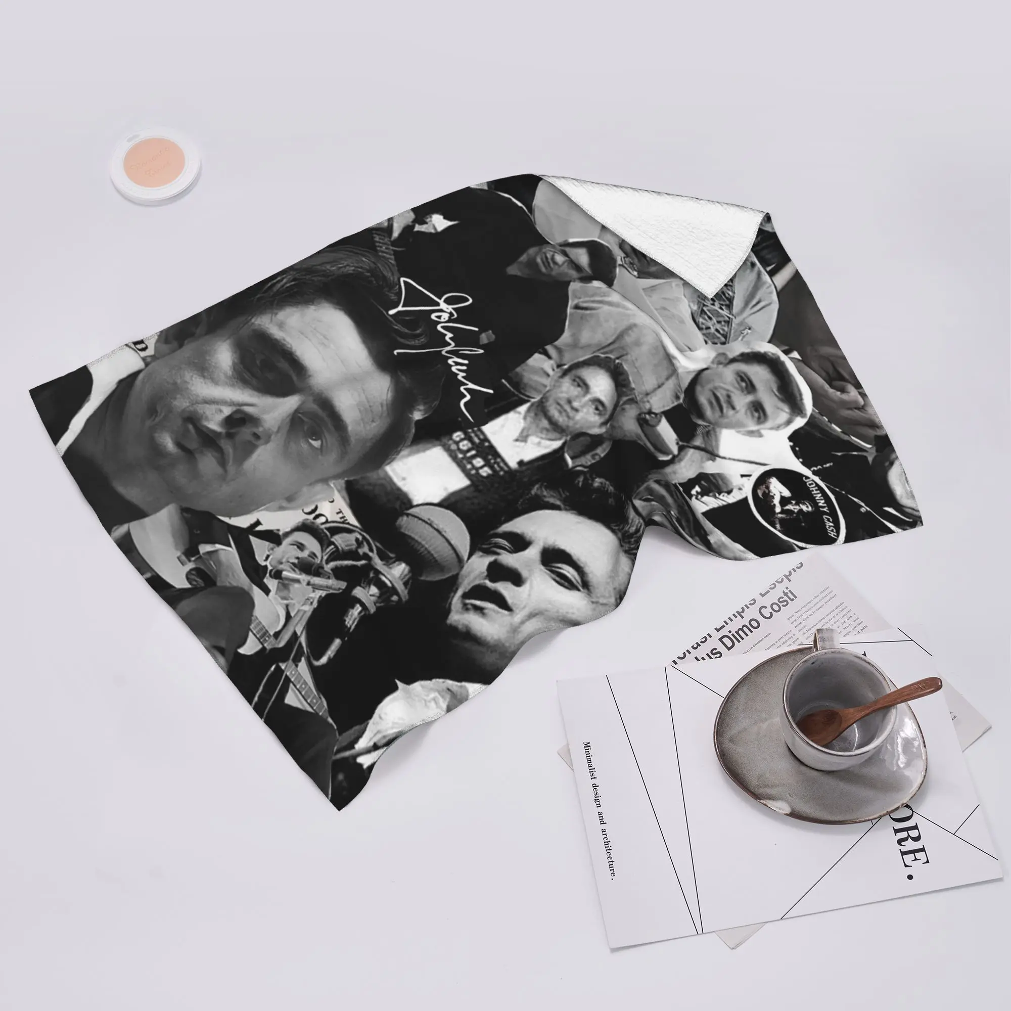 Toalla facial suave personalizada de Johnny Cash Outlaws Music Live, toallas de algodón transpirables de secado rápido para piscina y baño