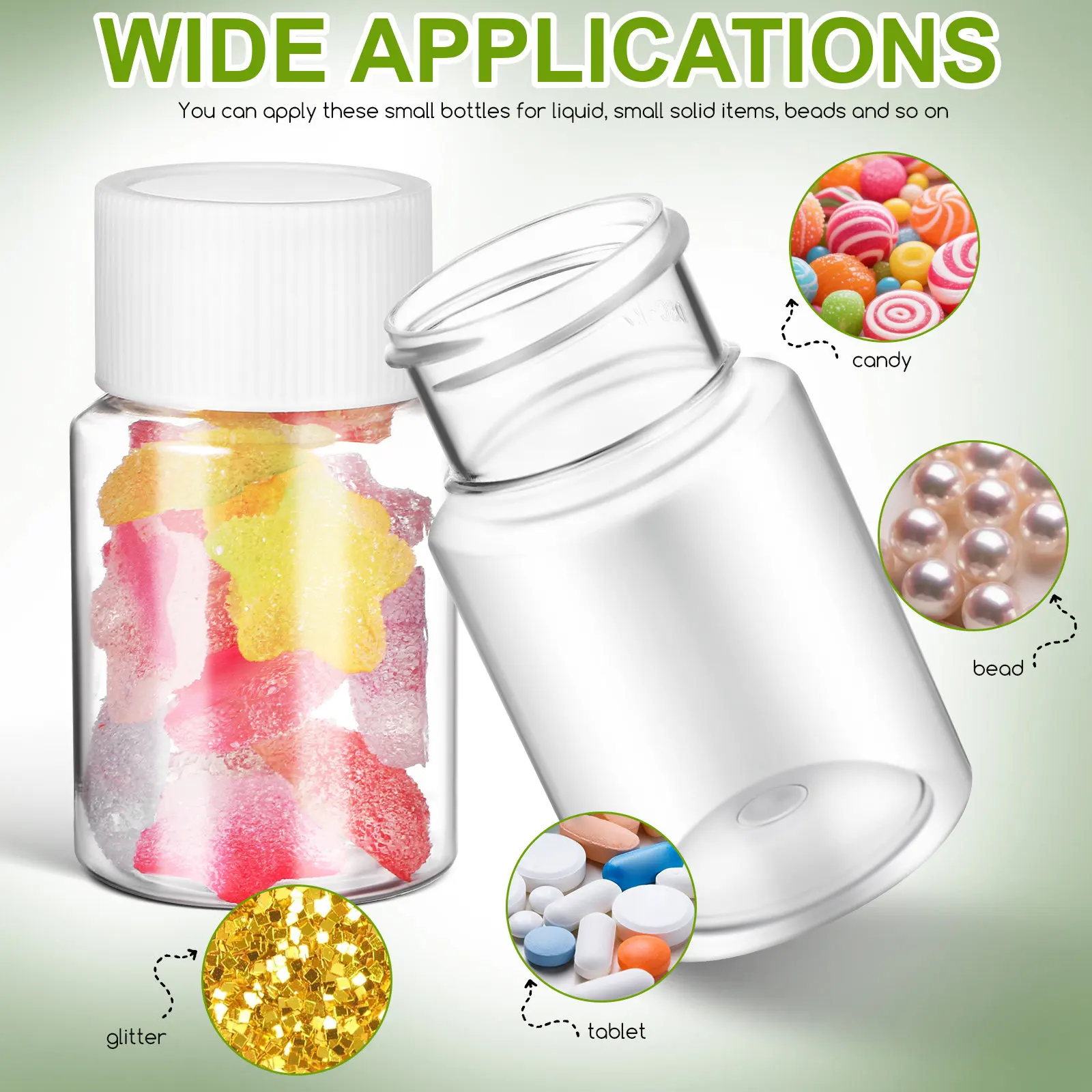 20Pcs Small Bottles Plastic Leakproof Refillable Mini Bottles Portable Travel Liquid Storage Mini Liquid Bottle