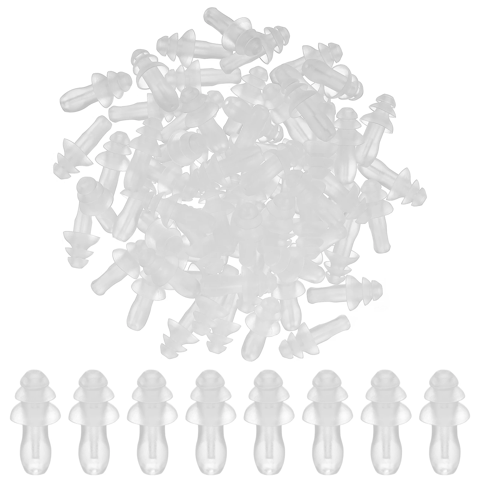 40Pcs Transparent Silicone Ear Plugs Smooth Non Irritating for Sleeping Studying Traveling Protective Ear Plugs