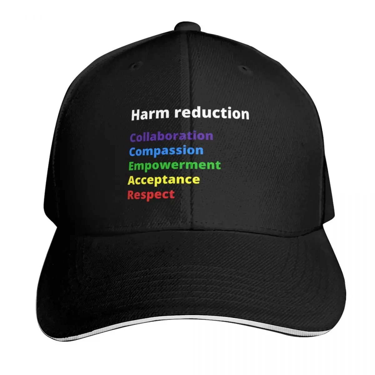 Harm Reduction Model Baseball Cap Breathable Mesh Back Adjustable Buckle Closure Moisture Wicking Quick Dry