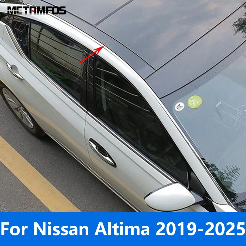 

Для Nissan Altima 2019-2022 2023 2024 2025 литая накладка на переднее окно из нержавеющей стали, полоса на крышу автомобиля, внешние аксессуары