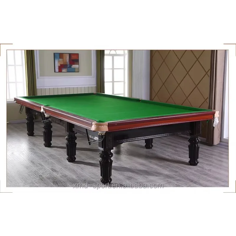 

10ft 12ft Popular Snooker Table with Solid Wood Legs and Rubber Cushion for Home Use