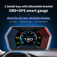 P17 OBD+GPS HUD Head Up Display OBD2 GPS Dual System On-board Computer Car Digital Speedometer Water&Oil Temp Meter 12V Custom