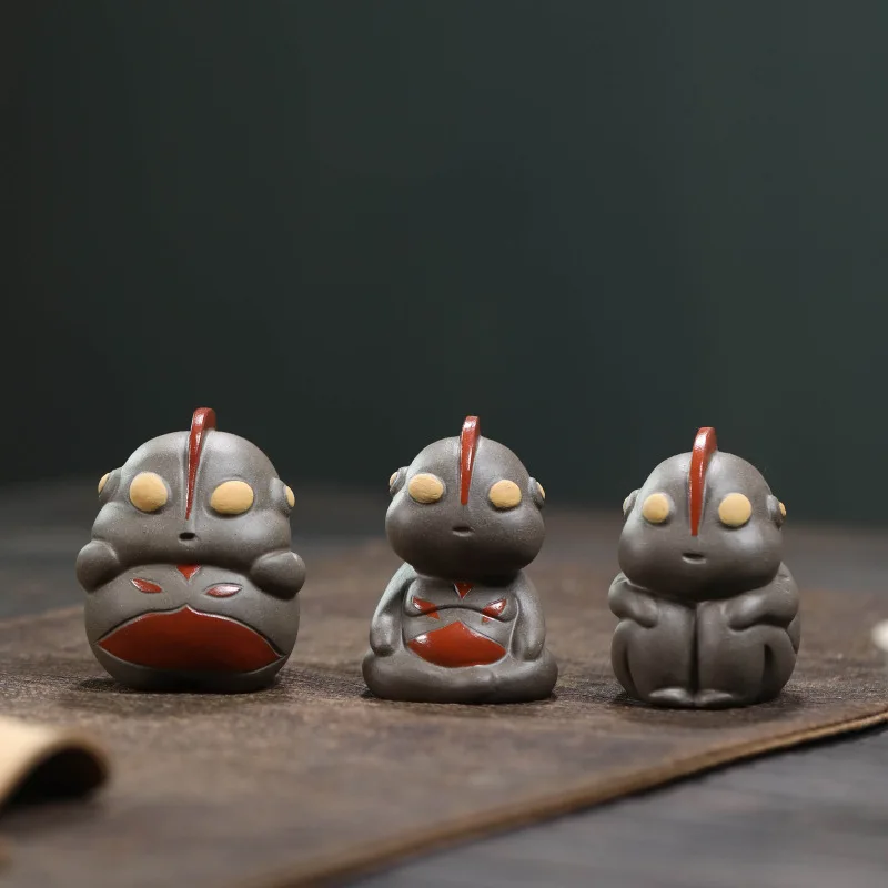 Yixing Zisha الشاي الحيوانات الأليفة Aotuman أنيمي تمثال رسمت باليد الإبداعية طقم شاي طاولة شاي اكسسوارات النحت قسط مناسبة ل #4