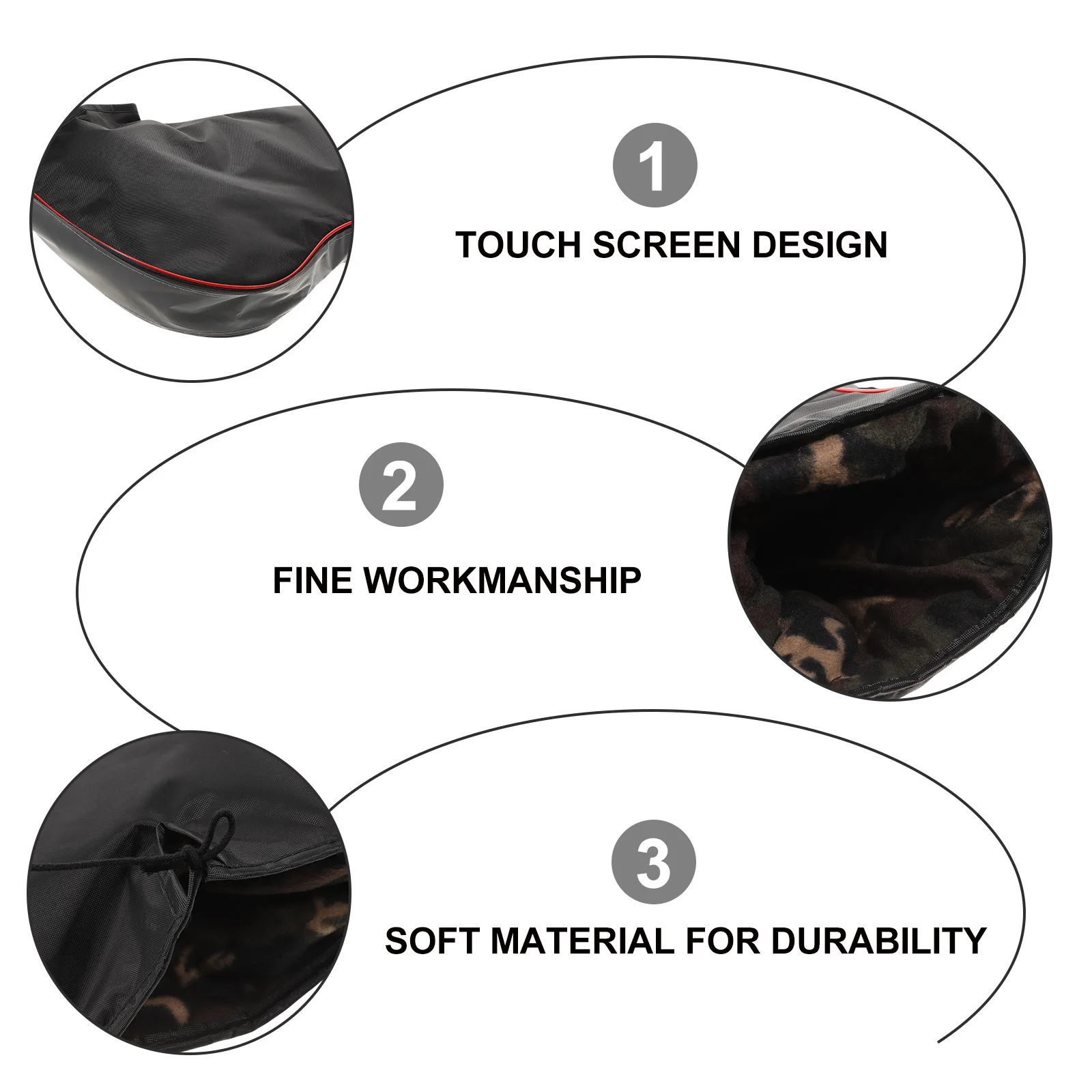 

Winter Motorcycle Gloves Warm Hand Handlebar Mitts for ATV Snowmobile Reflective Strips Large Size Riding Accessories Men Women