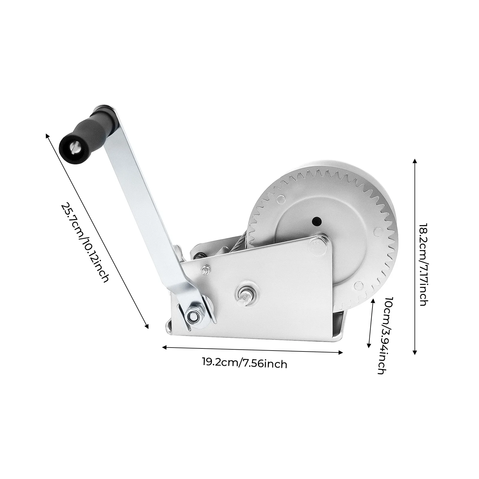 Hochleistungs-Handwinde 3500lbs Tragkraft 10m Stahlseil Hochtemperaturgehärtet Rostbeständiger Anhängerkupplungs-Zugapparat – Detail 8