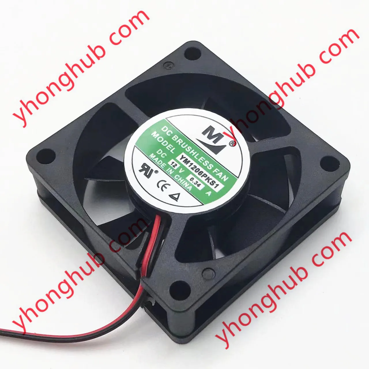 Huaxia Hengtai YM1206PKS1 DC 12V 0.34A 60x60x20mm 2-Wire Server Cooling Fan