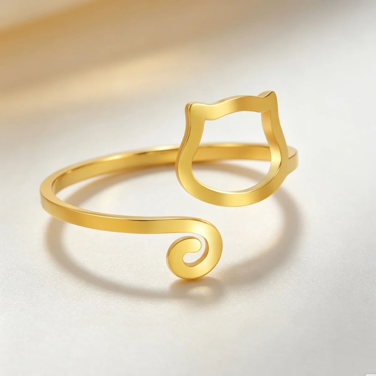 Leme geton niedlich faul kleine Katze Ringe Muster exquisite Freizeit Kreis Schmuck Minimalismus täglich tragen Frauen Dekoration Finger Hoop