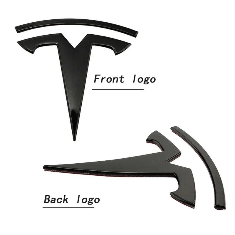 Metal Car Front Hood Cover Emblem Sticker for Tesla Model 3 Mode Y Auto Rear Trunk Badge Decal Exterior Accessories