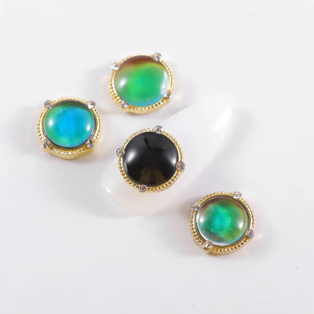 5Pcs Temperature Changing Opal Nail Sticker Set Creative Nail Art Decoration Party Manicure Accessories Unique Shiny Decals