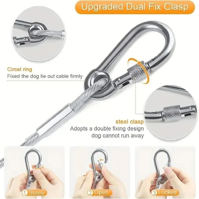 1pc 2/5/10meters Versatile Clothesline Stainless Steel Rope for Outdoor Camping Traction Ropes Thickened Dog Pet Leash
