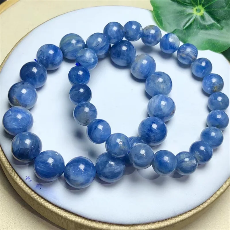 Natural Kyanite Bracelet Energy Crystal Aura Healing Fengshui Yoga Elastic Couple Jewelry Gift 1PCS 9/12/14/16MM