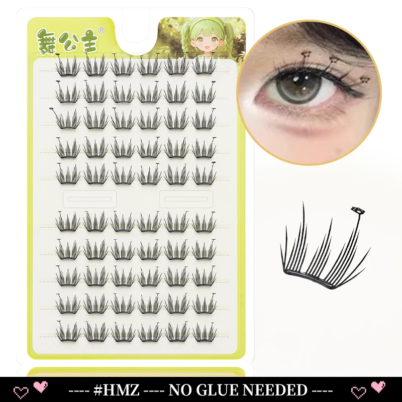 DINGSEN 10 Reihen Selbstklebende Einzelwimpern Ohne Klebstoff DIY Wimpernverlängerung Cluster Handgefertigte Wimpern Natürliche Wimpern – Detail 15