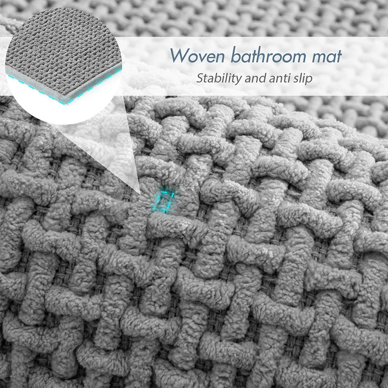 Long Bathroom Mat, Water Absorbent Non-Slip Floor Rug, Dirt Resistant Door Mat for Toilet Bathroom Entrance